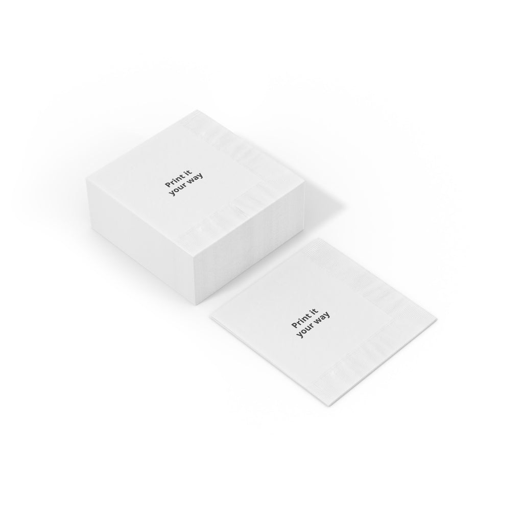 Custom White Coined Napkins — Personalized Printed Party Napkin