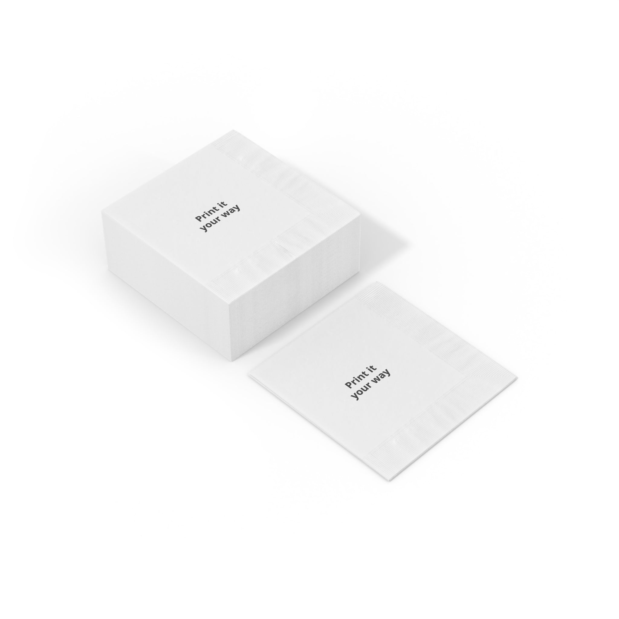 Custom White Coined Napkins — Personalized Printed Party Napkin