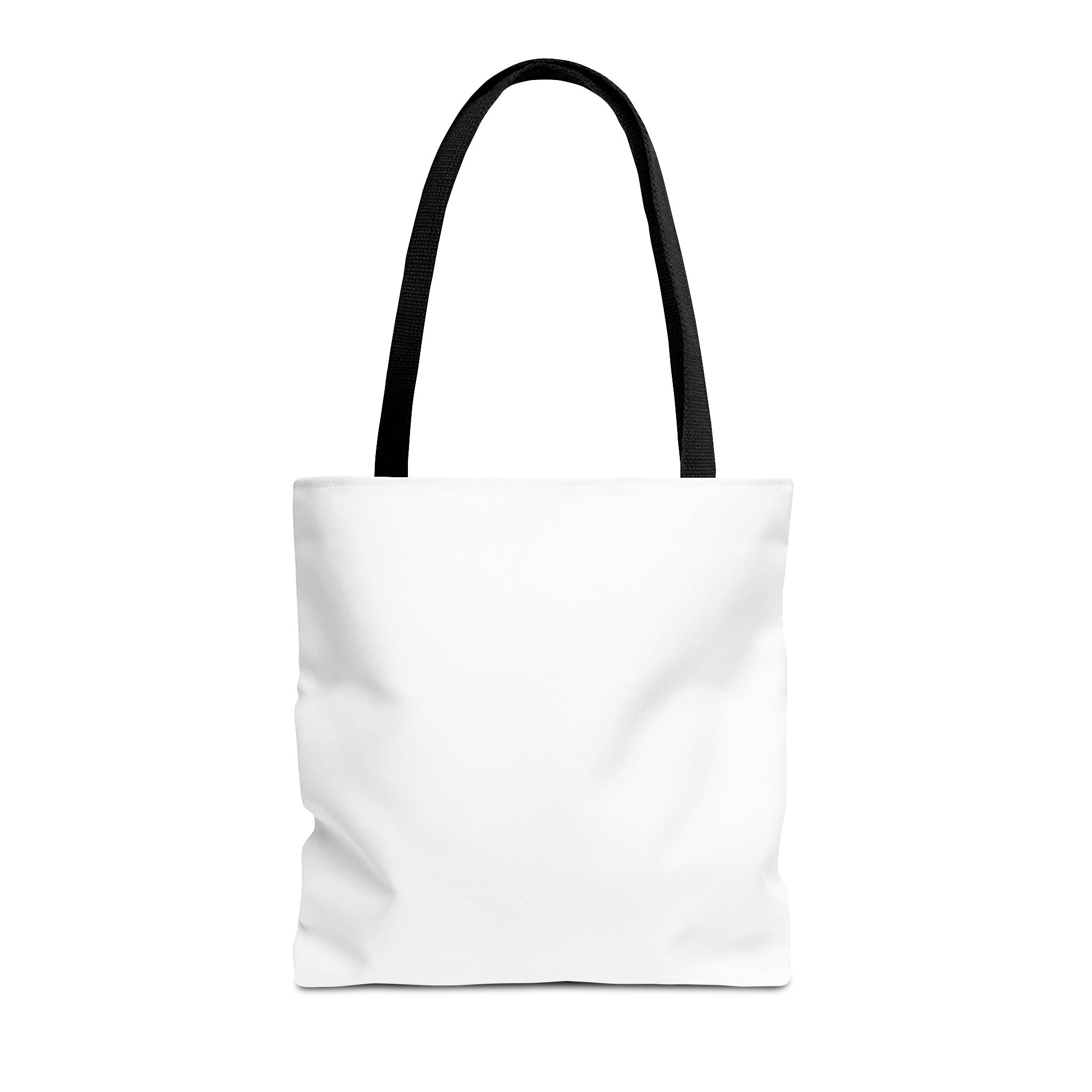 All-Over Print Tote Bag — Customizable White Canvas Tote with Long Black Straps