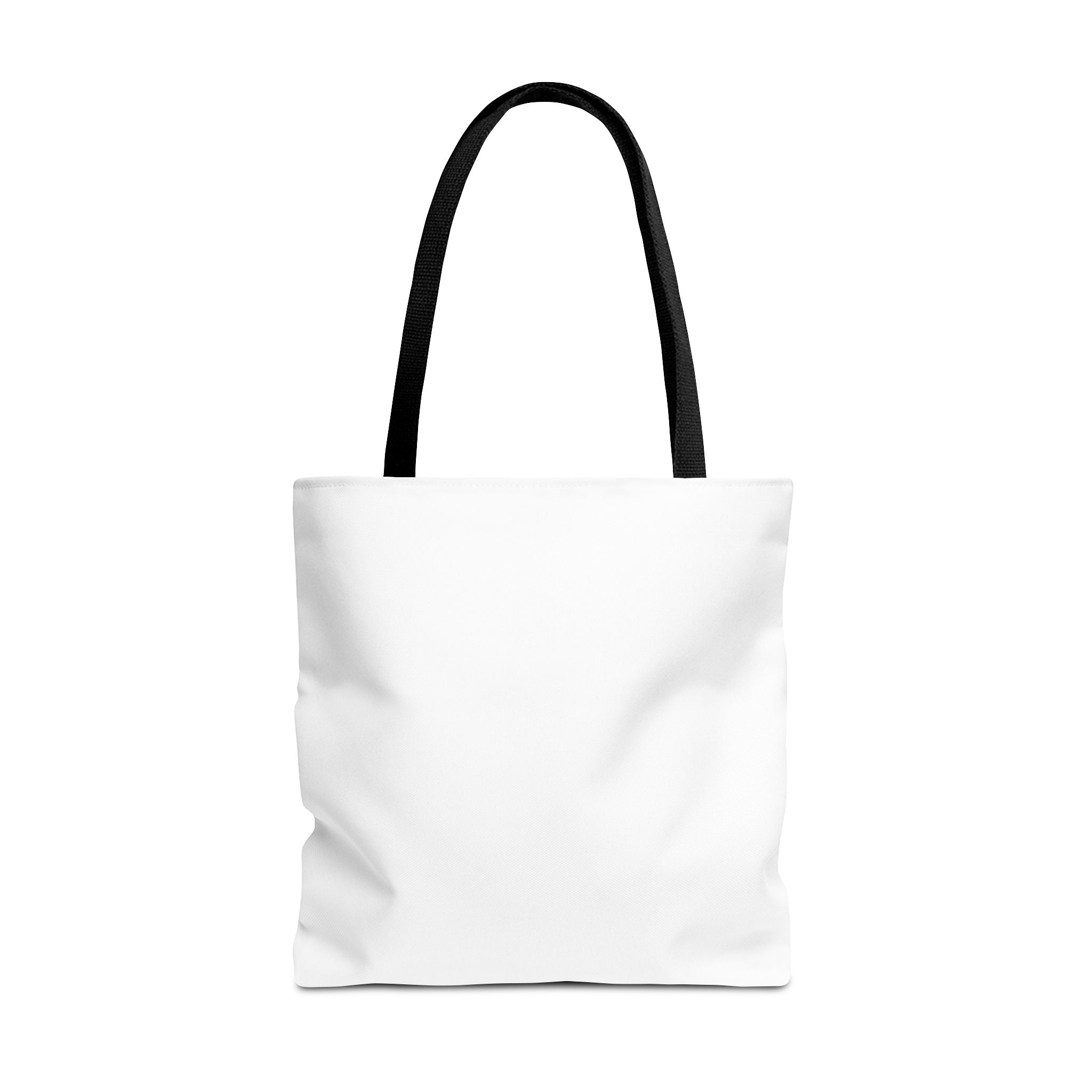 All-Over Print Tote Bag — Customizable White Canvas Tote with Long Black Straps