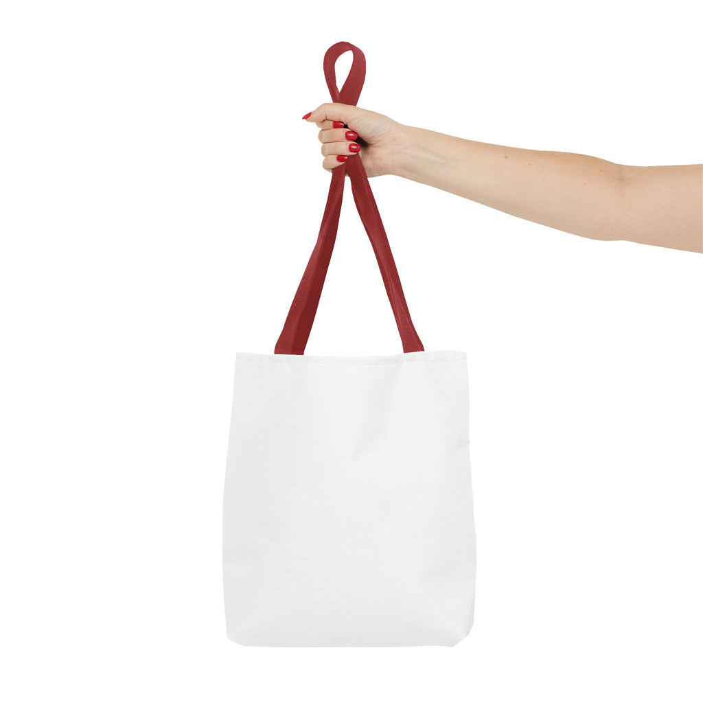 All-Over Print Tote Bag — Customizable White Canvas Tote with Long Black Straps