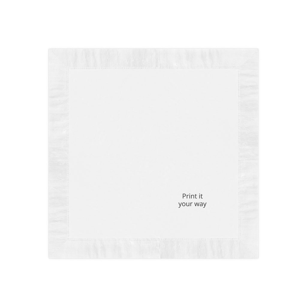 Custom White Coined Napkins — Personalized Printed Party Napkin