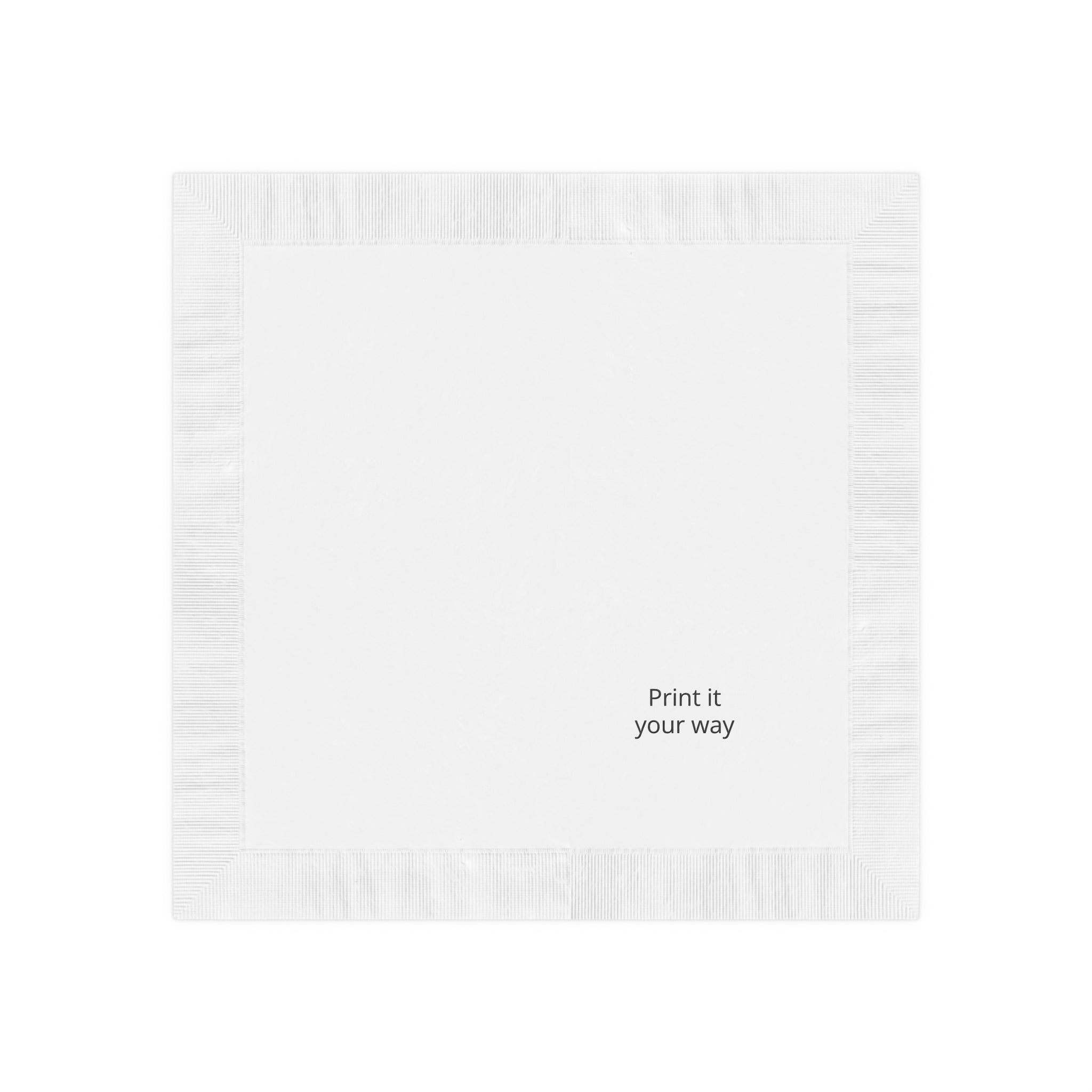 Custom White Coined Napkins — Personalized Printed Party Napkin