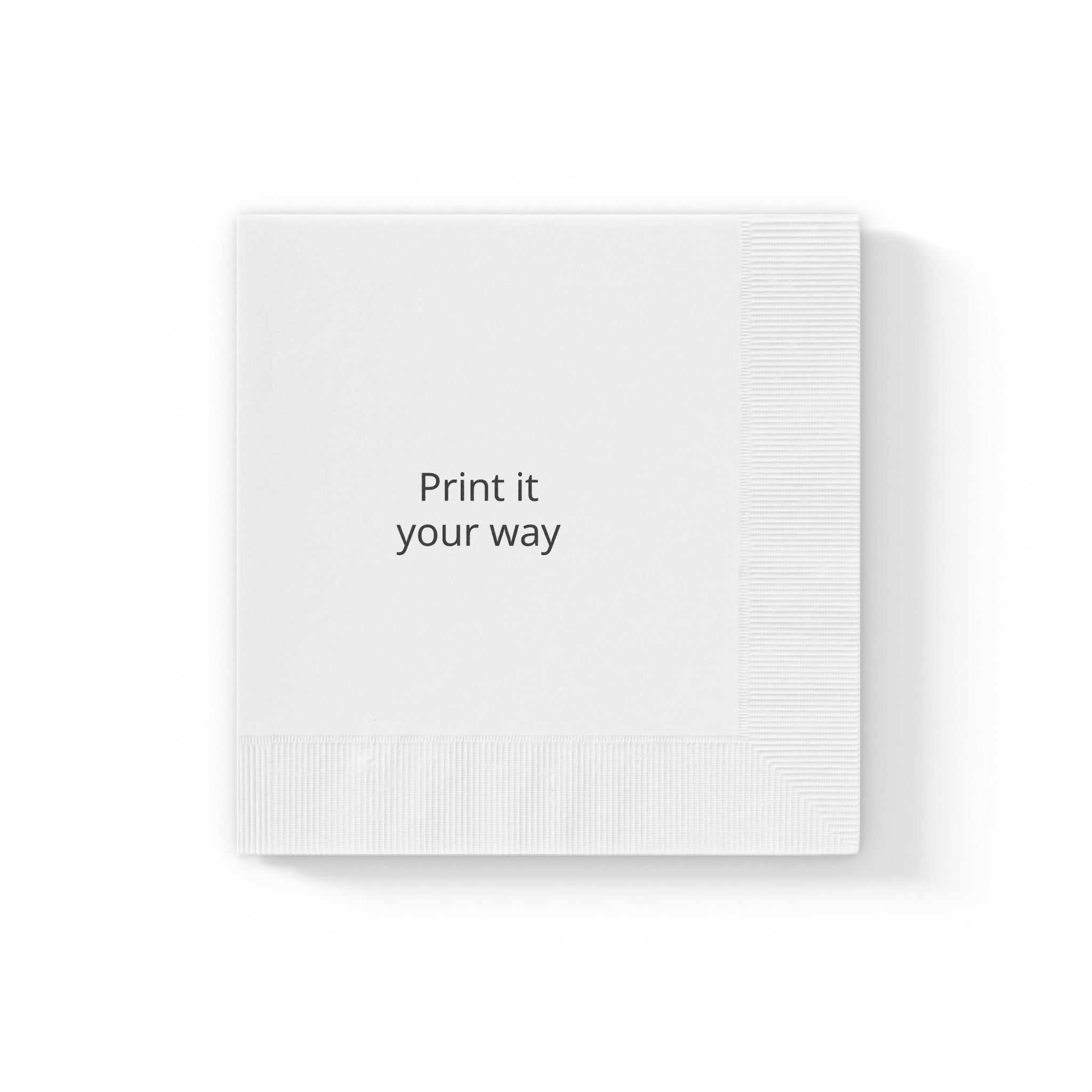 Custom White Coined Napkins — Personalized Printed Party Napkin