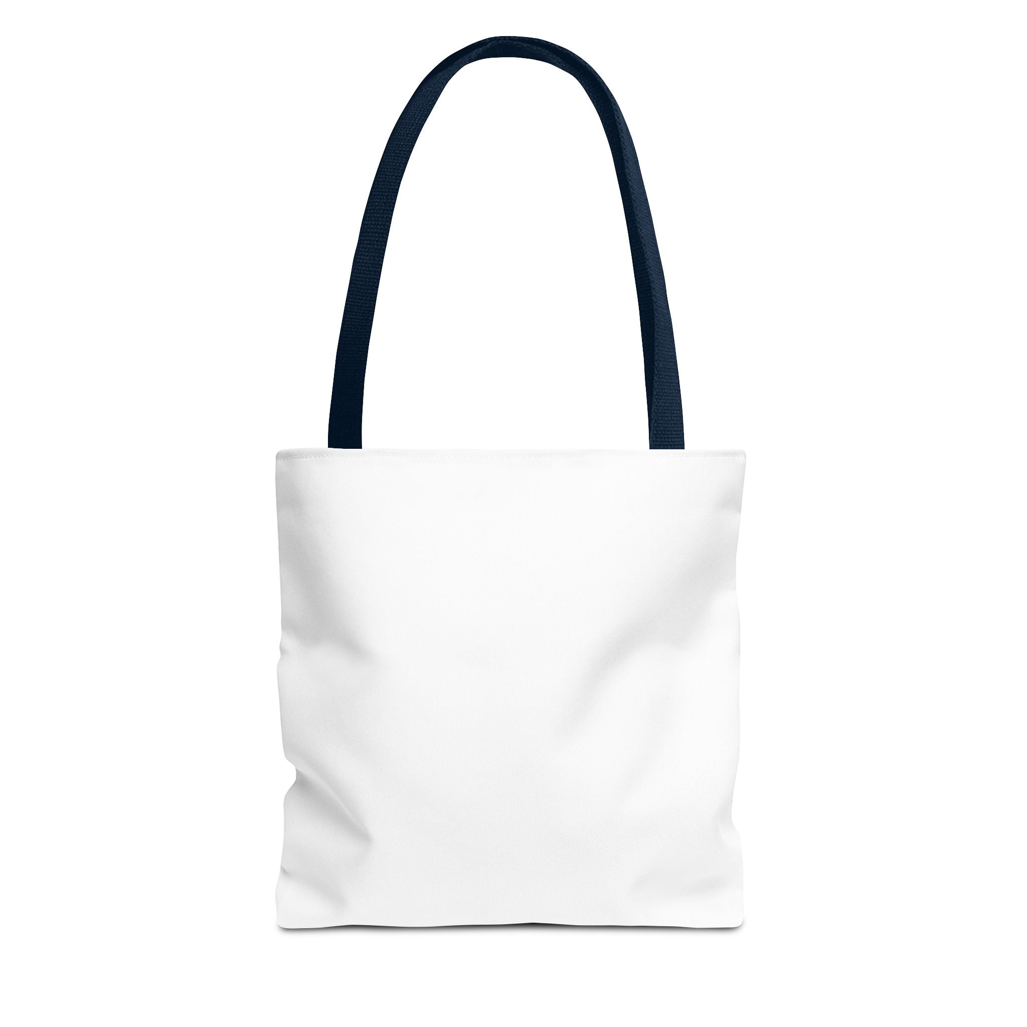 All-Over Print Tote Bag — Customizable White Canvas Tote with Long Black Straps