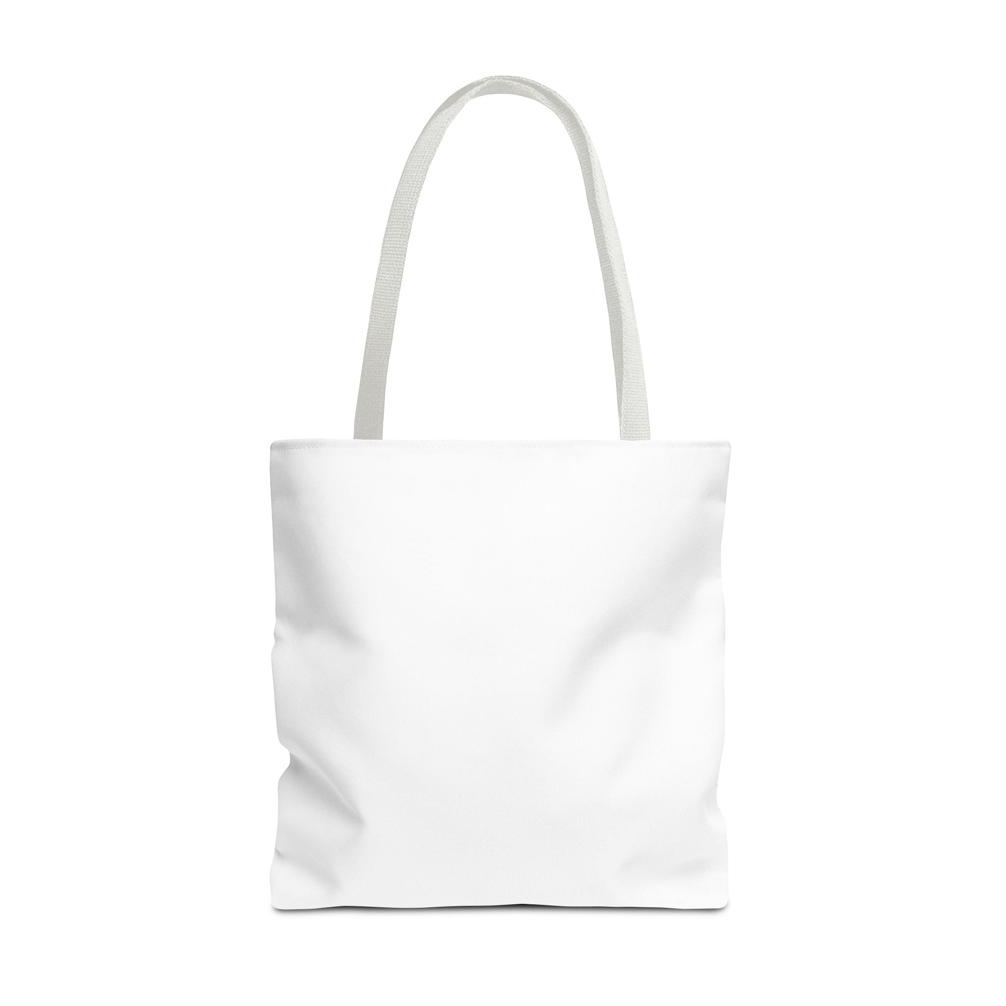 All-Over Print Tote Bag — Customizable White Canvas Tote with Long Black Straps