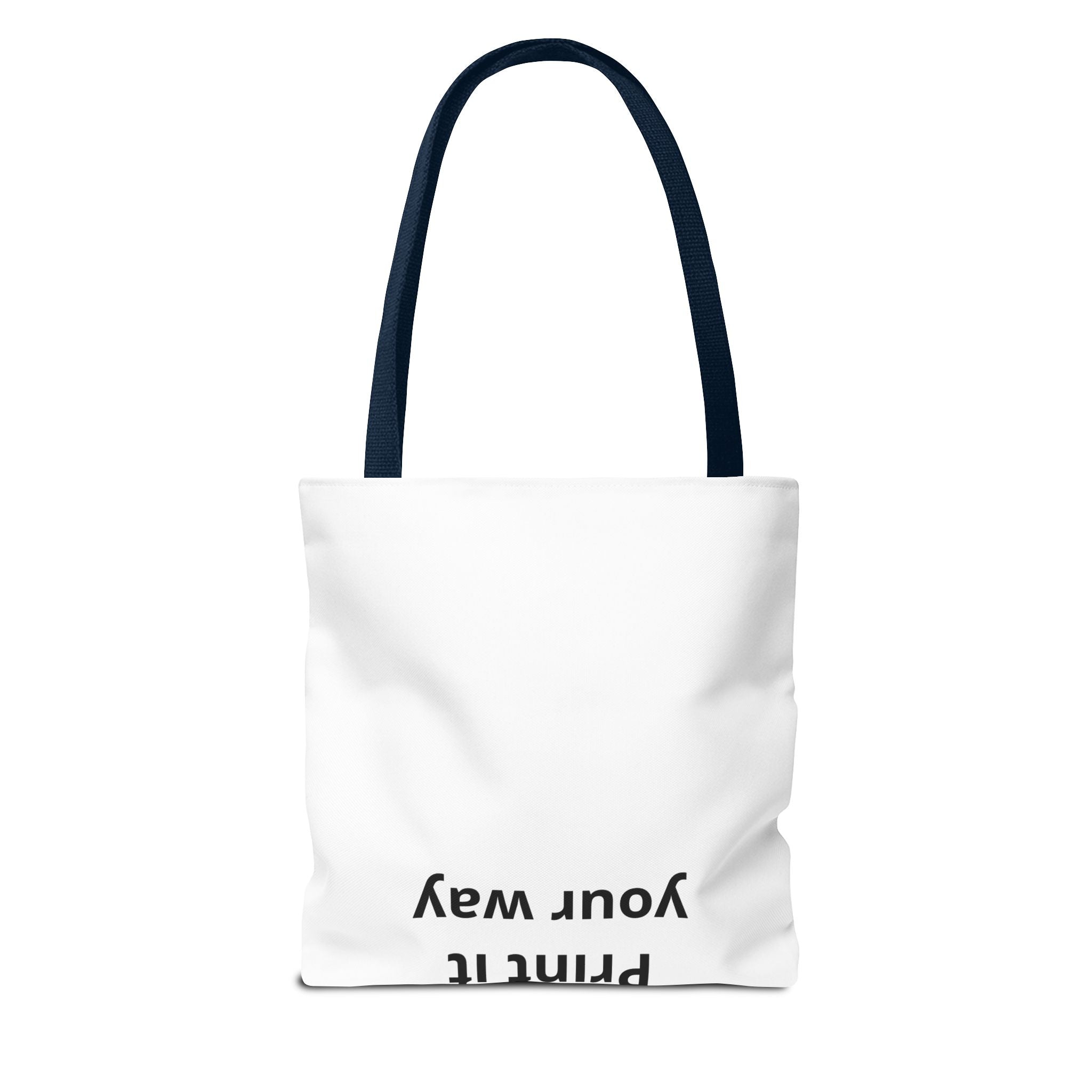 All-Over Print Tote Bag — Customizable White Canvas Tote with Long Black Straps