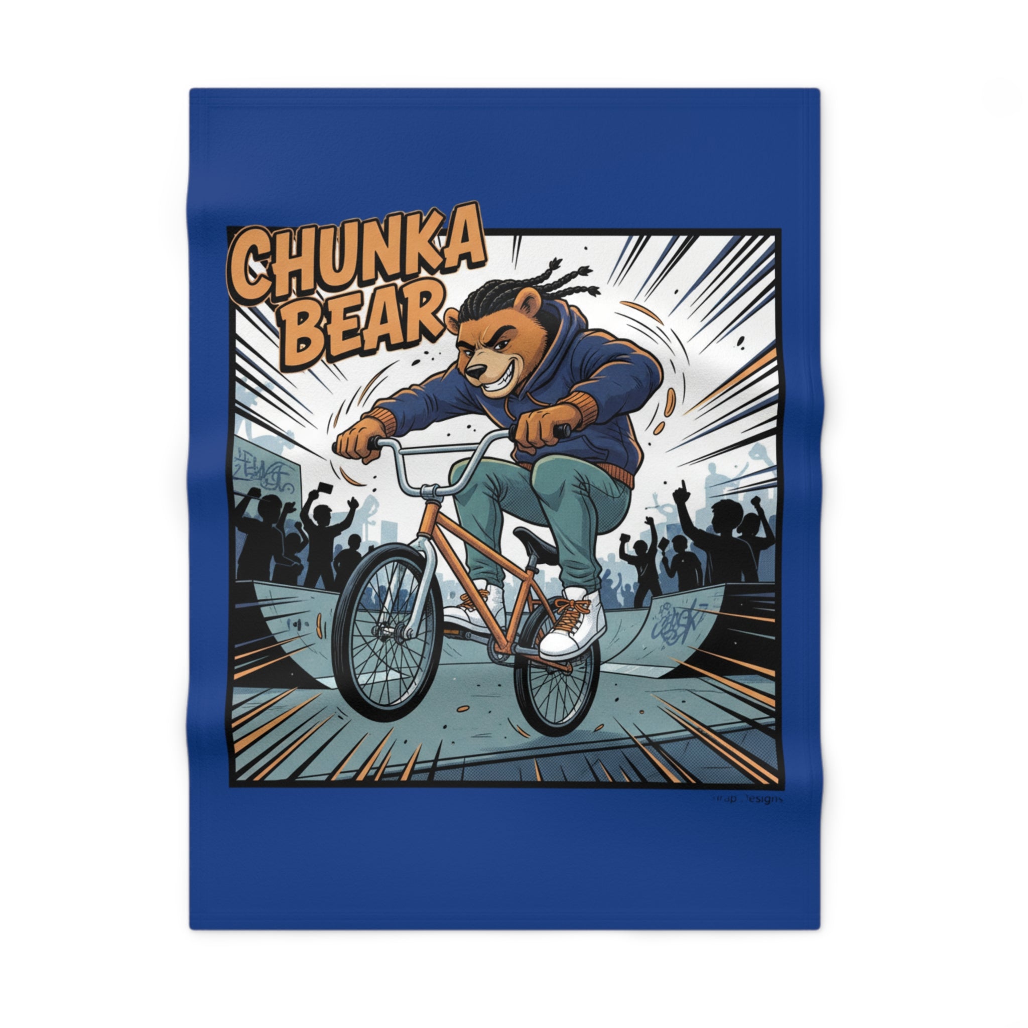 Chunka Bear BMX Baby Blanket – Soft Fleece Infant Throw l Yurap Designs