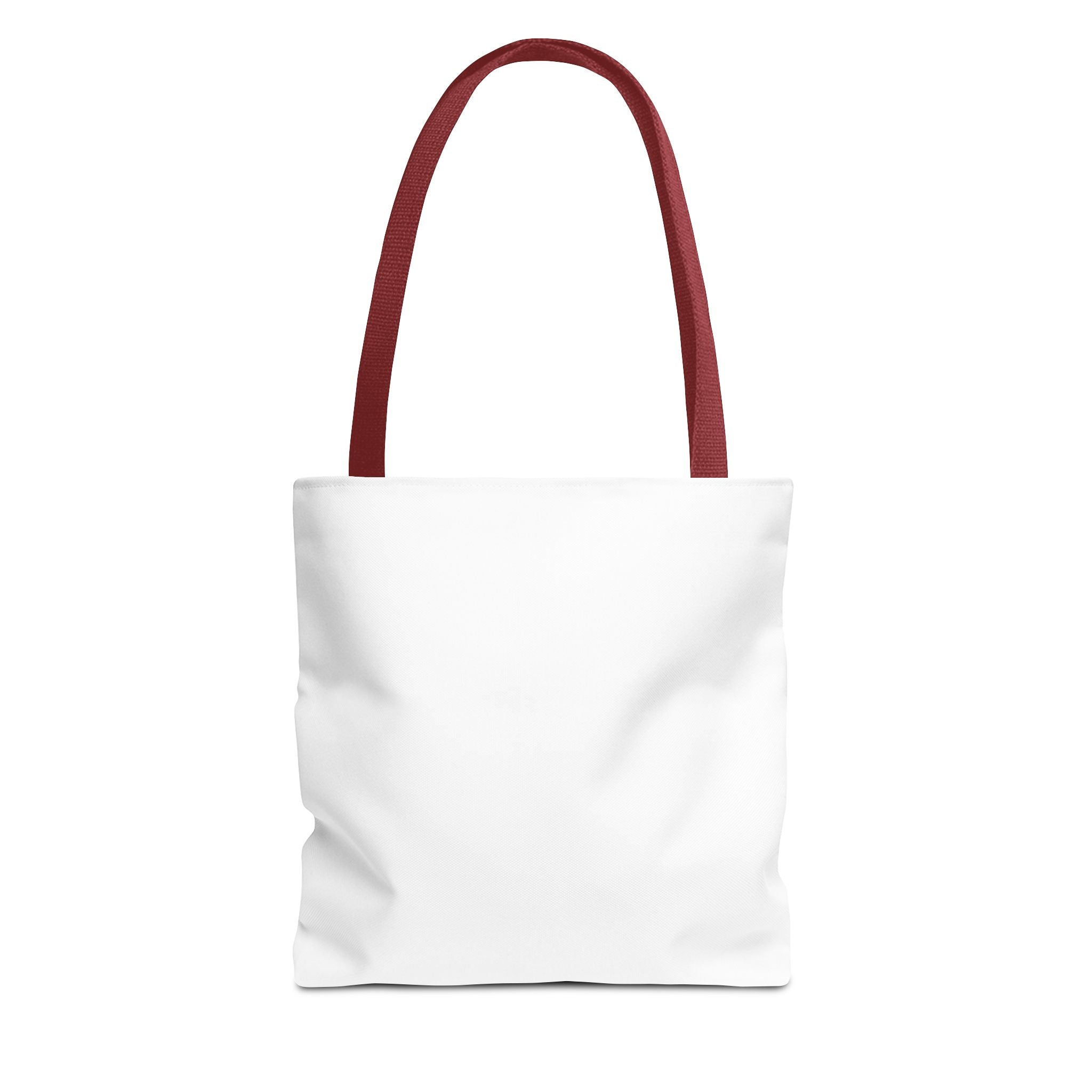 All-Over Print Tote Bag — Customizable White Canvas Tote with Long Black Straps