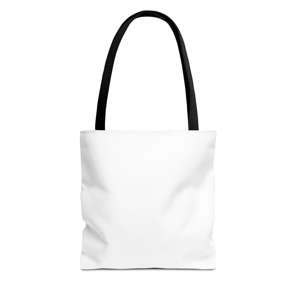 All-Over Print Tote Bag — Customizable White Canvas Tote with Long Black Straps