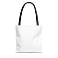 All-Over Print Tote Bag — Customizable White Canvas Tote with Long Black Straps