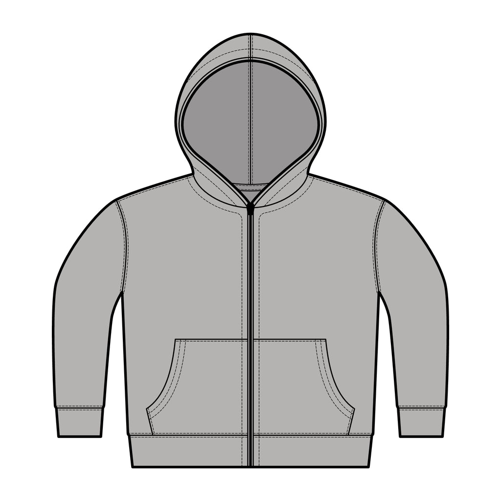 Toddler Hoodie — 'Chunk-a Bear' Cute Cartoon Zip-Up Fleece l Yurap Designs