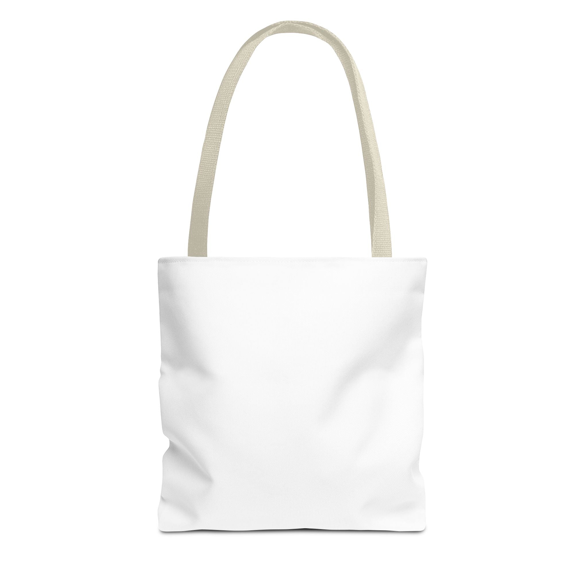 All-Over Print Tote Bag — Customizable White Canvas Tote with Long Black Straps