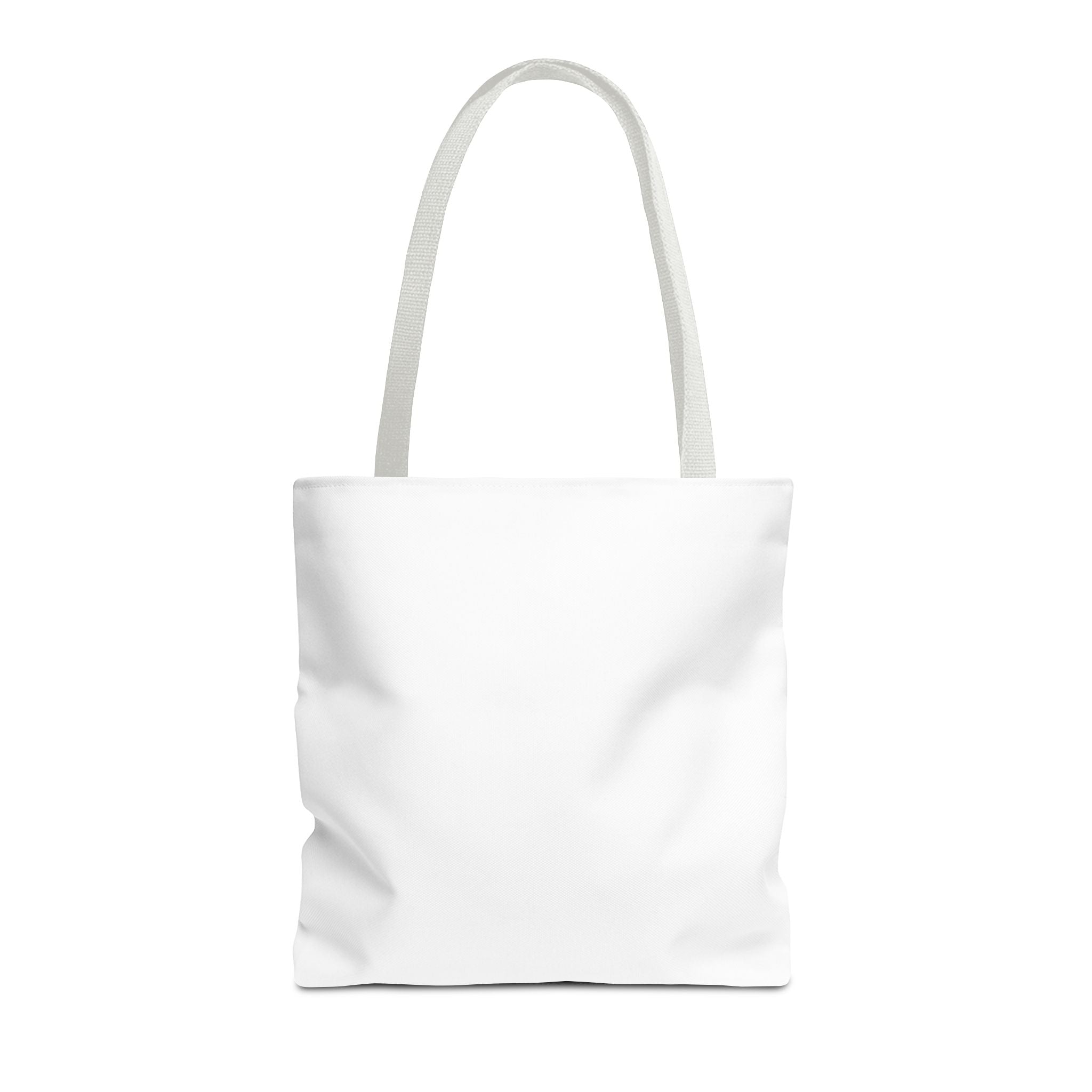 All-Over Print Tote Bag — Customizable White Canvas Tote with Long Black Straps