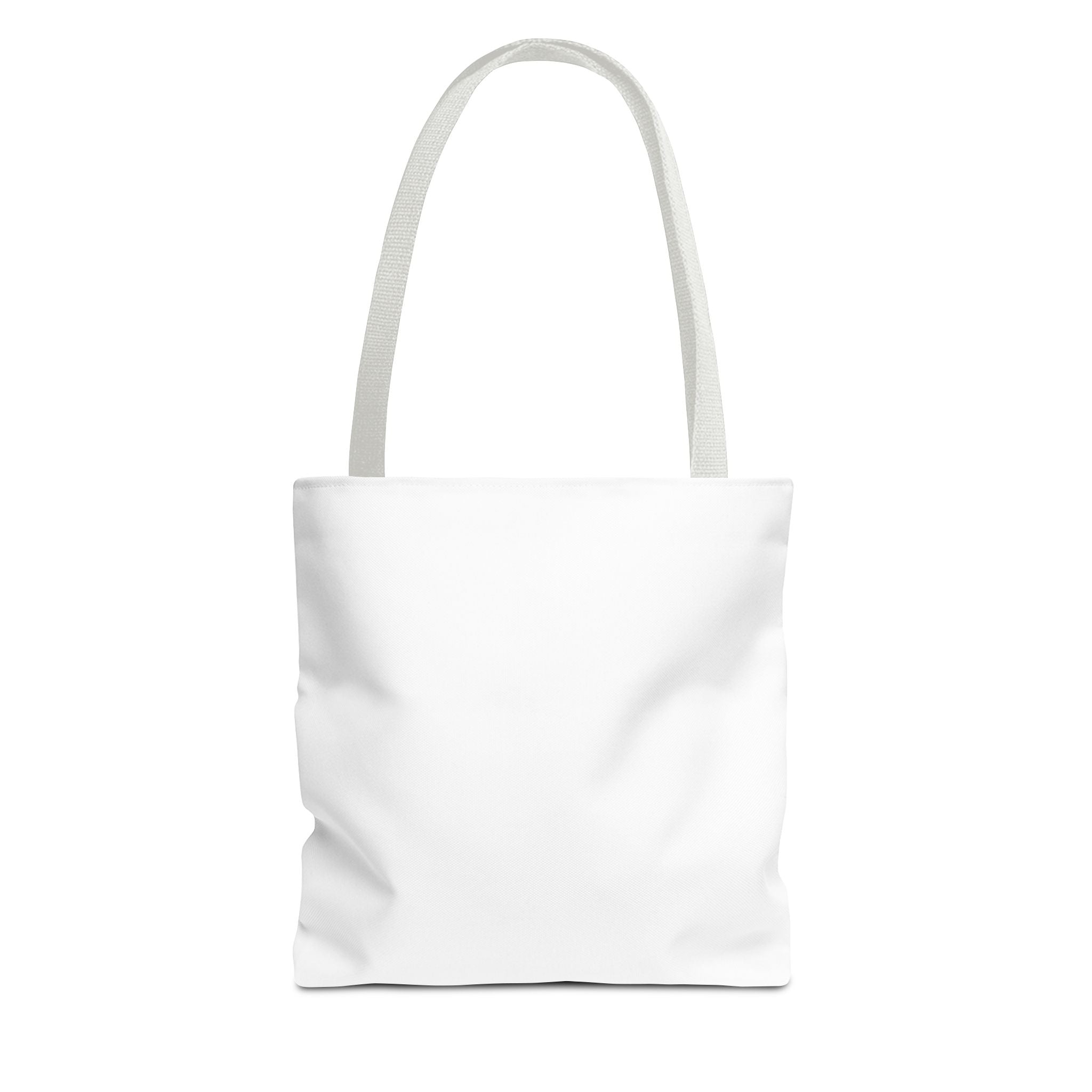 All-Over Print Tote Bag — Customizable White Canvas Tote with Long Black Straps