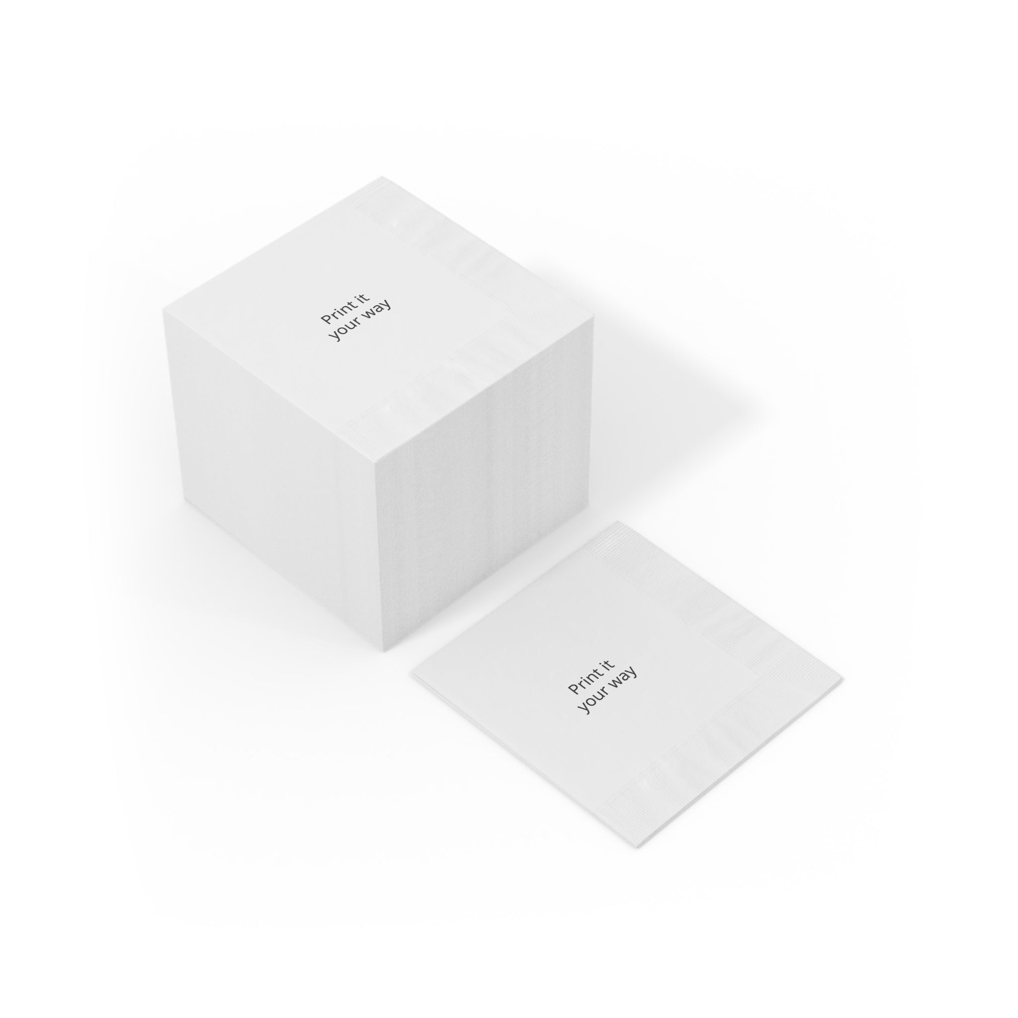 Custom White Coined Napkins — Personalized Printed Party Napkin
