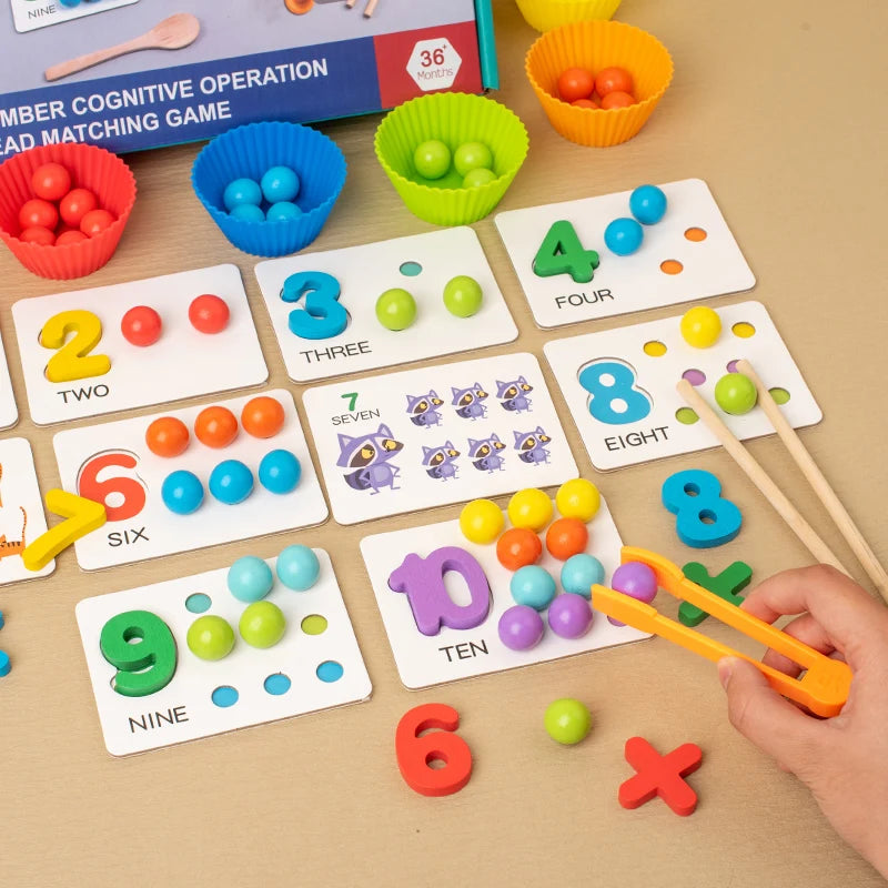 Children's math teaching aids, baby number cognition, arithmetic matching, educational early education toys, Montessori teaching