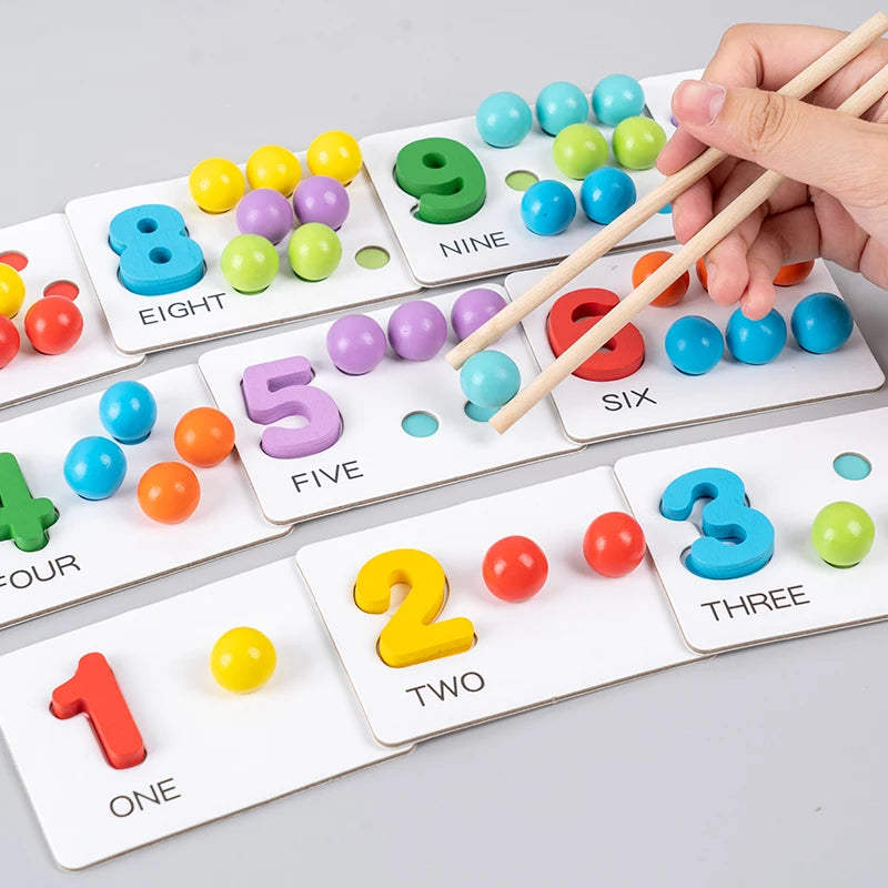 Children's math teaching aids, baby number cognition, arithmetic matching, educational early education toys, Montessori teaching