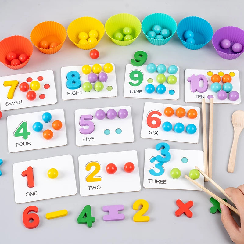 Children's math teaching aids, baby number cognition, arithmetic matching, educational early education toys, Montessori teaching