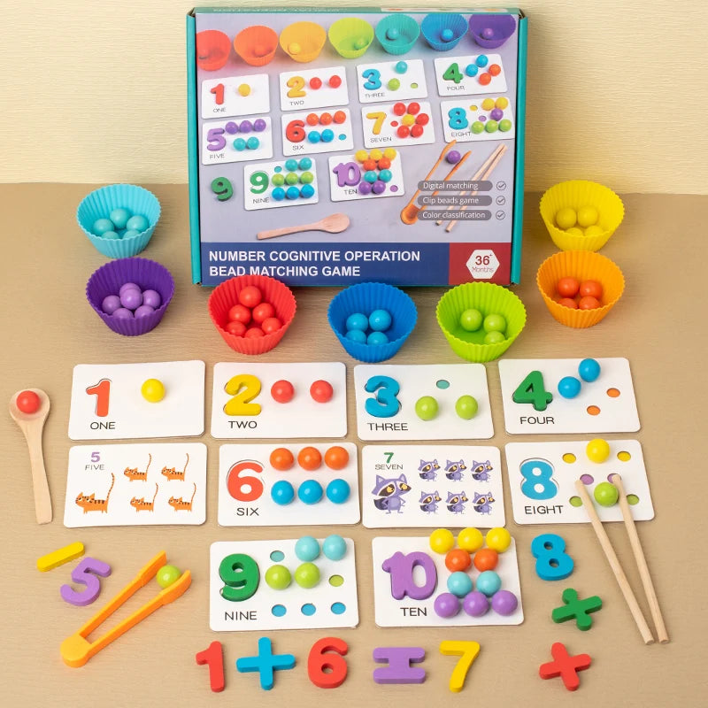Children's math teaching aids, baby number cognition, arithmetic matching, educational early education toys, Montessori teaching