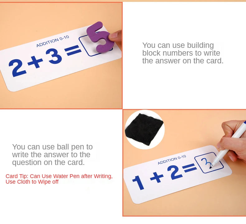 Montessori Math Toys For Children Kids Early Educational Toys Counting Wooden Sticker Kids Number Cognition Birthday Gift