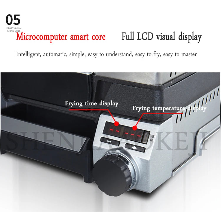 Electric Grill Fryer Steak Machine Commercial Household Electric Heating Fully Automatic Frying Pan Small Grill Beef Machine