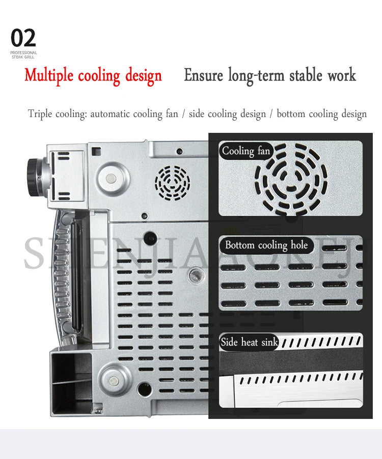 Electric Grill Fryer Steak Machine Commercial Household Electric Heating Fully Automatic Frying Pan Small Grill Beef Machine