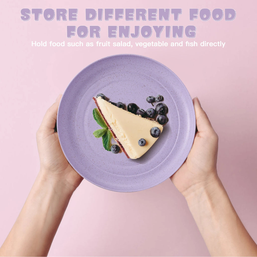 5pcs Plates Reusable Baby Feeding Dishes Salad Snack Fruit Plate Picnic Dishes Unbreakable Kitchen Dinnerware