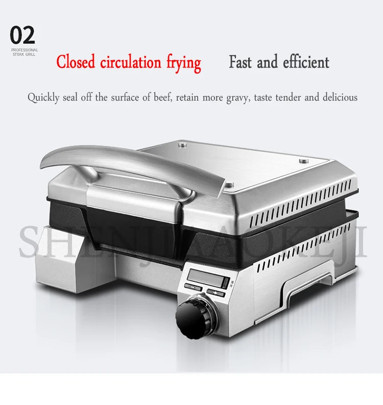 Electric Grill Fryer Steak Machine Commercial Household Electric Heating Fully Automatic Frying Pan Small Grill Beef Machine