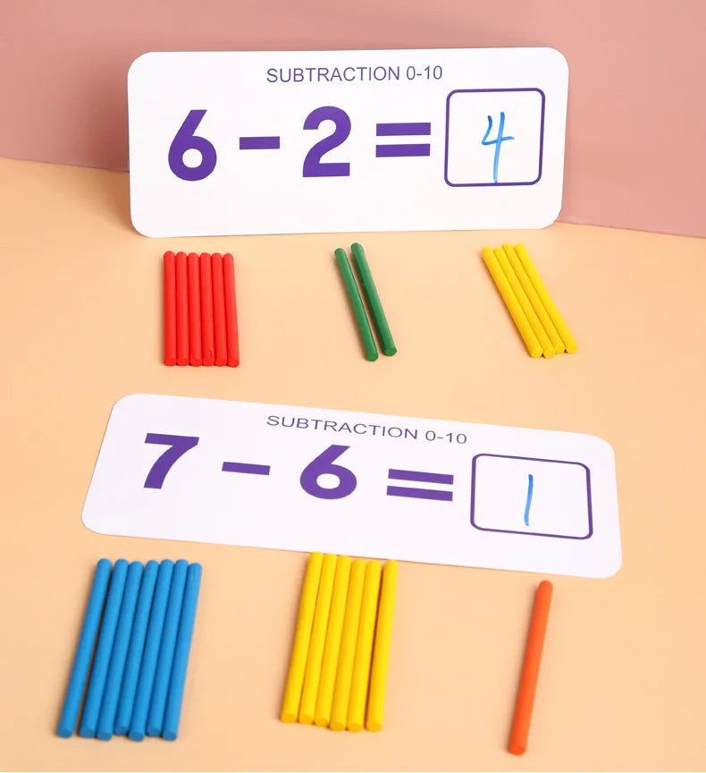 Montessori Math Toys For Children Kids Early Educational Toys Counting Wooden Sticker Kids Number Cognition Birthday Gift