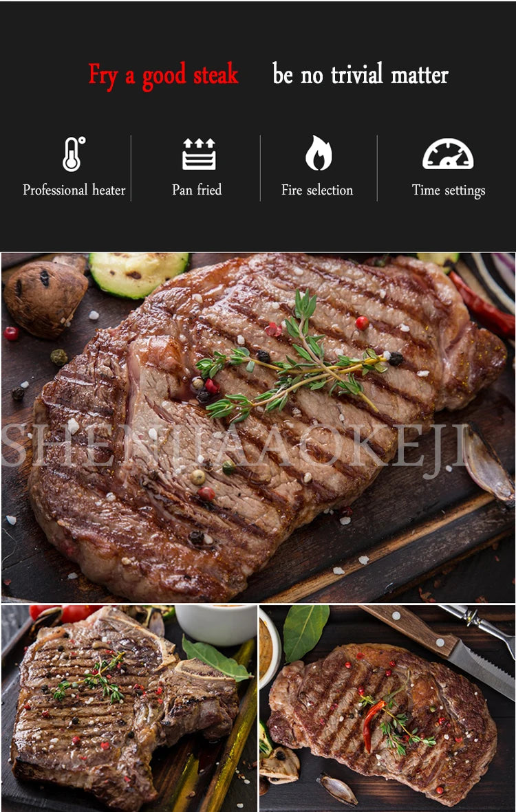 Electric Grill Fryer Steak Machine Commercial Household Electric Heating Fully Automatic Frying Pan Small Grill Beef Machine