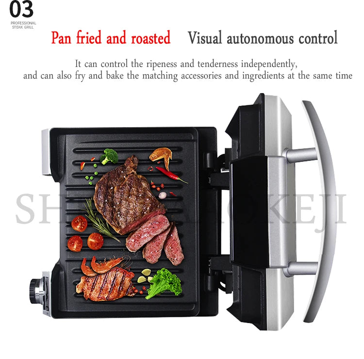Electric Grill Fryer Steak Machine Commercial Household Electric Heating Fully Automatic Frying Pan Small Grill Beef Machine