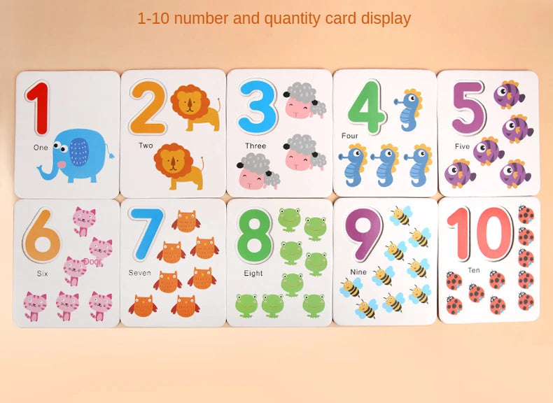 Montessori Math Toys For Children Kids Early Educational Toys Counting Wooden Sticker Kids Number Cognition Birthday Gift