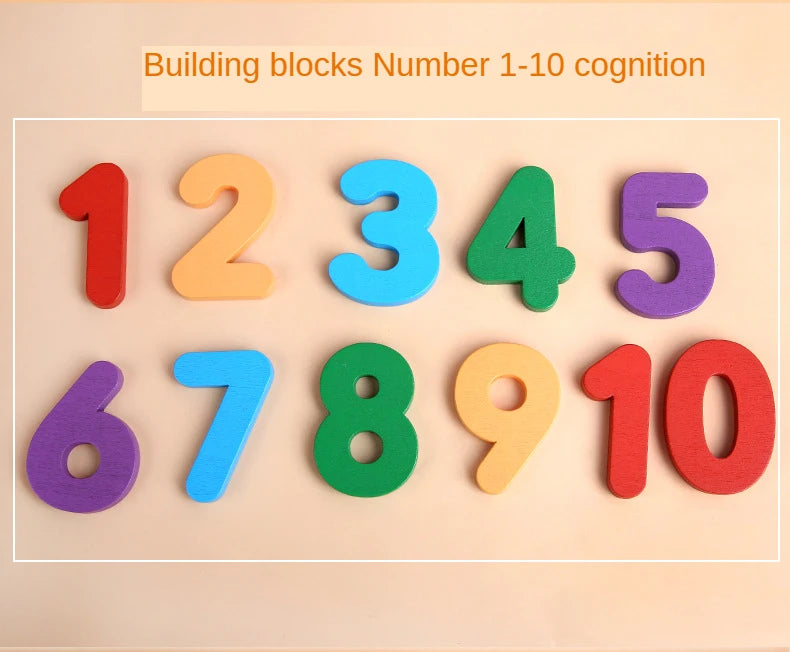 Montessori Math Toys For Children Kids Early Educational Toys Counting Wooden Sticker Kids Number Cognition Birthday Gift