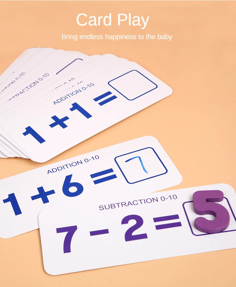 Montessori Math Toys For Children Kids Early Educational Toys Counting Wooden Sticker Kids Number Cognition Birthday Gift