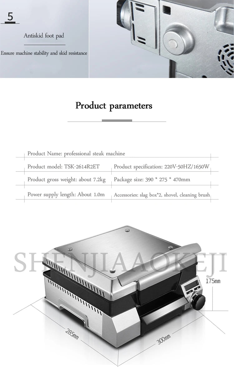 Electric Grill Fryer Steak Machine Commercial Household Electric Heating Fully Automatic Frying Pan Small Grill Beef Machine