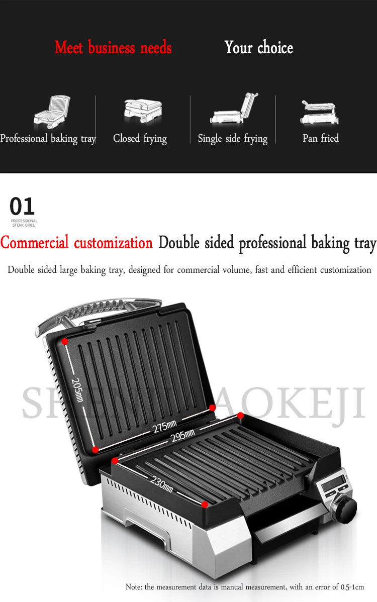 Electric Grill Fryer Steak Machine Commercial Household Electric Heating Fully Automatic Frying Pan Small Grill Beef Machine