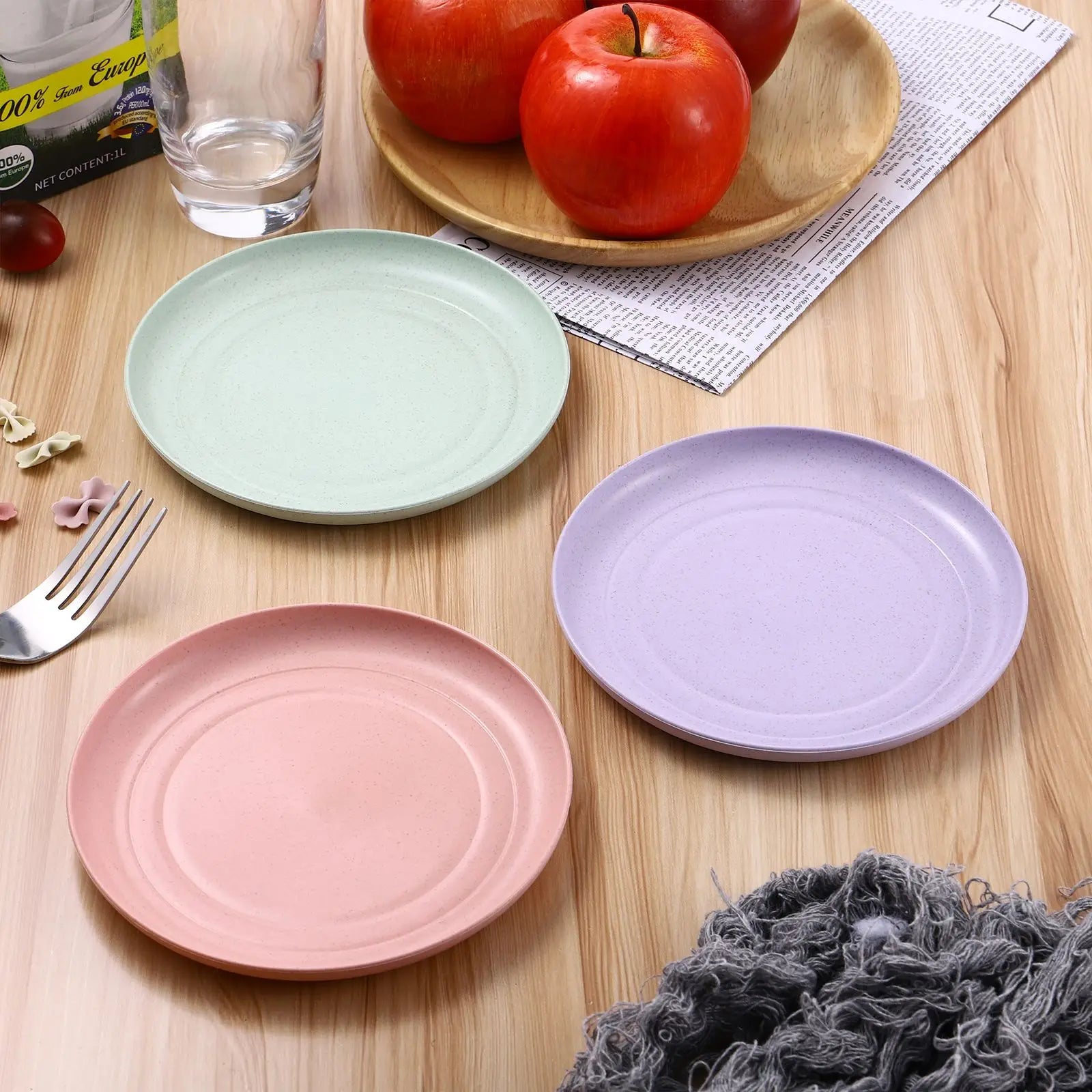 5pcs Plates Reusable Baby Feeding Dishes Salad Snack Fruit Plate Picnic Dishes Unbreakable Kitchen Dinnerware