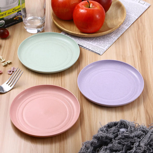 5pcs Plates Reusable Baby Feeding Dishes Salad Snack Fruit Plate Picnic Dishes Unbreakable Kitchen Dinnerware