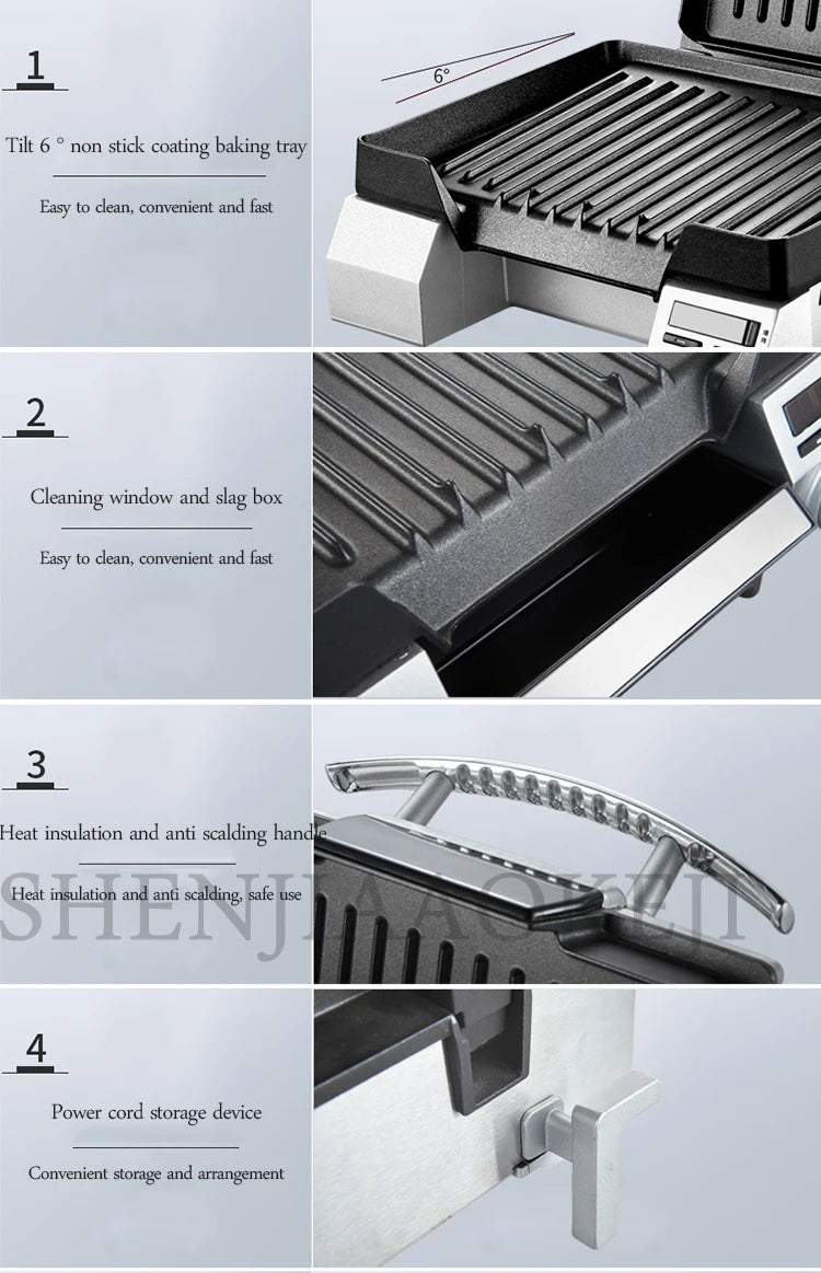 Electric Grill Fryer Steak Machine Commercial Household Electric Heating Fully Automatic Frying Pan Small Grill Beef Machine