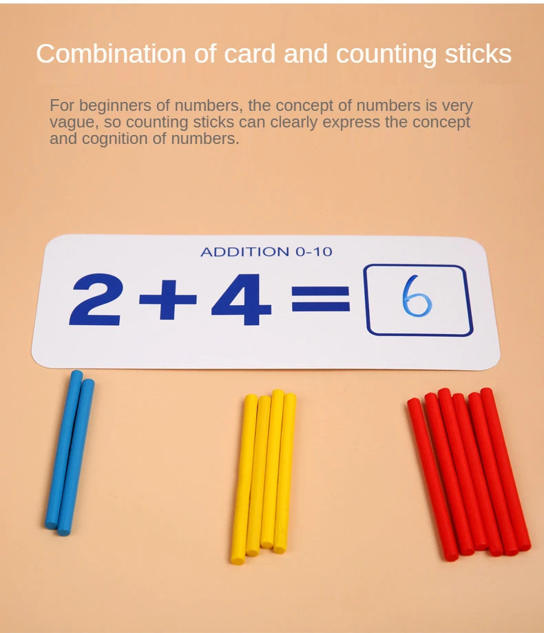 Montessori Math Toys For Children Kids Early Educational Toys Counting Wooden Sticker Kids Number Cognition Birthday Gift