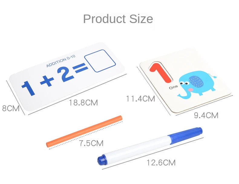 Montessori Math Toys For Children Kids Early Educational Toys Counting Wooden Sticker Kids Number Cognition Birthday Gift