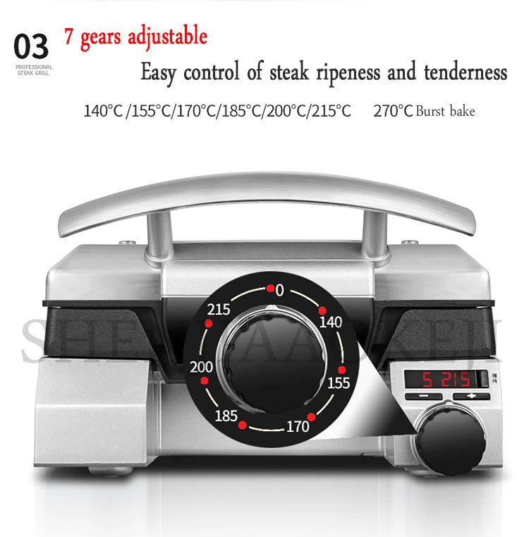 Electric Grill Fryer Steak Machine Commercial Household Electric Heating Fully Automatic Frying Pan Small Grill Beef Machine