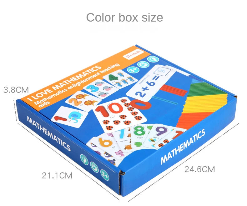 Montessori Math Toys For Children Kids Early Educational Toys Counting Wooden Sticker Kids Number Cognition Birthday Gift