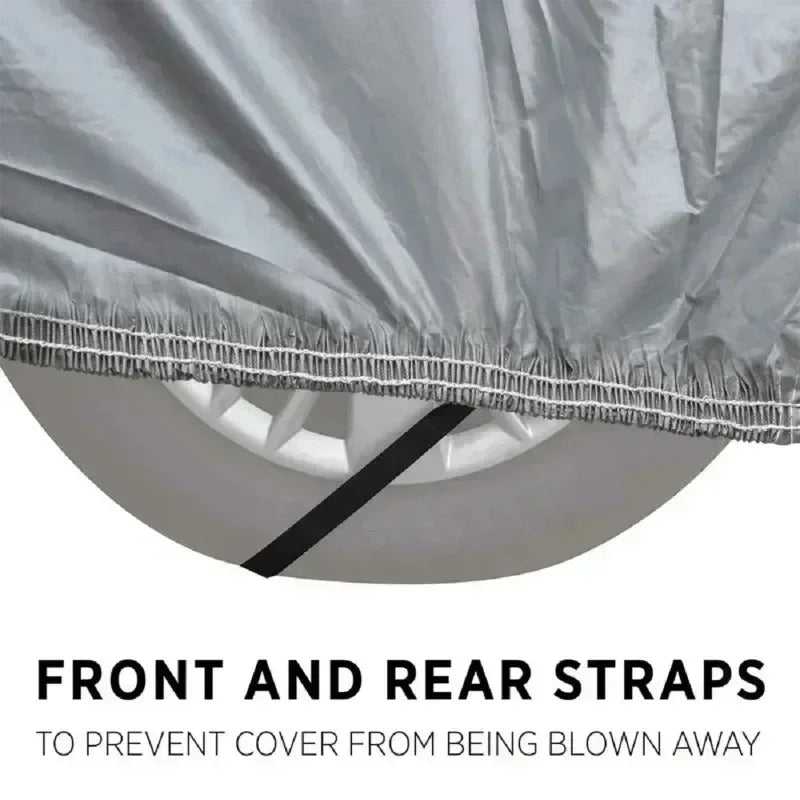Car Cover Protection Outdoor Exterior Sun Snow UV Winter Summer SUV Sedan Auto Sunshade Dustproof Waterproof Black Silver