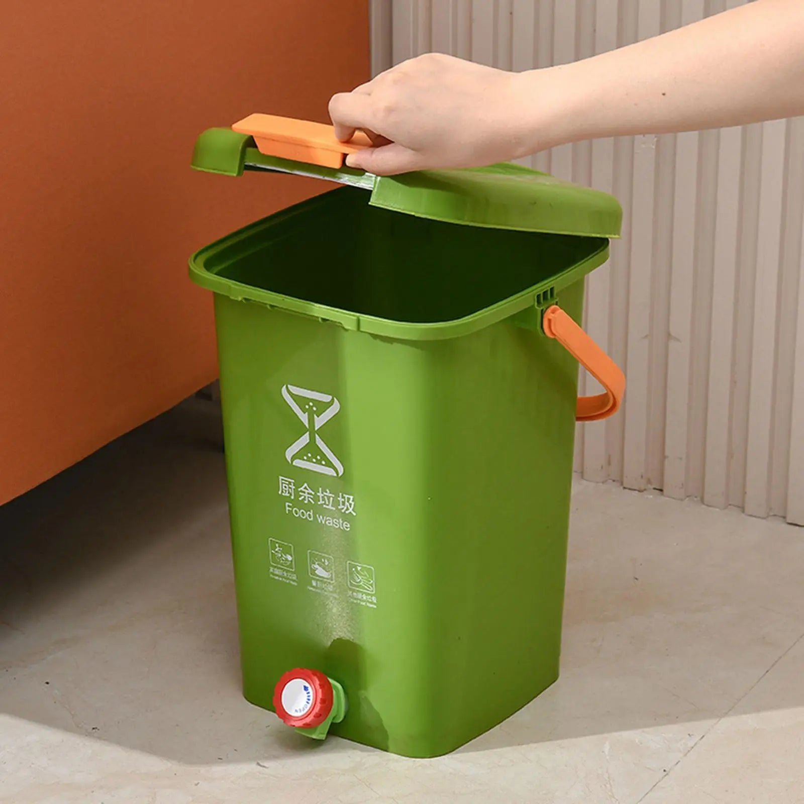 Kitchen Compost Bucket Waste Bin Wide Diameter Thickened Stylish Garbage Can Counter Compost Bin for Kitchen Countertop Home