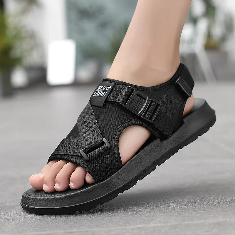 Summer Men Sandals Lightweight Open Toe Flat Mens Casual Shoes Outdoor Walking Sandals for Men Beach Shoes Size 39-45