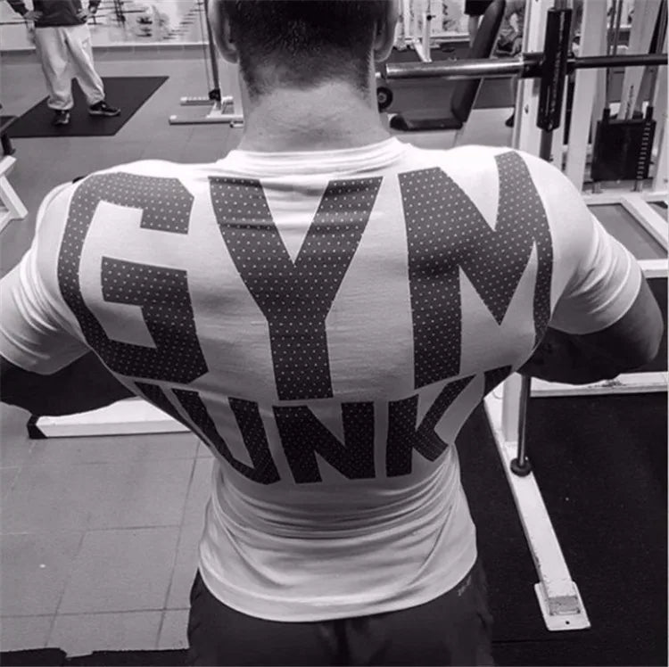 Men's Fashion T Shirt Men Tops Summer Fitness Bodybuilding Clothes Muscle Male Shirts Cotton Slim Fit Tees