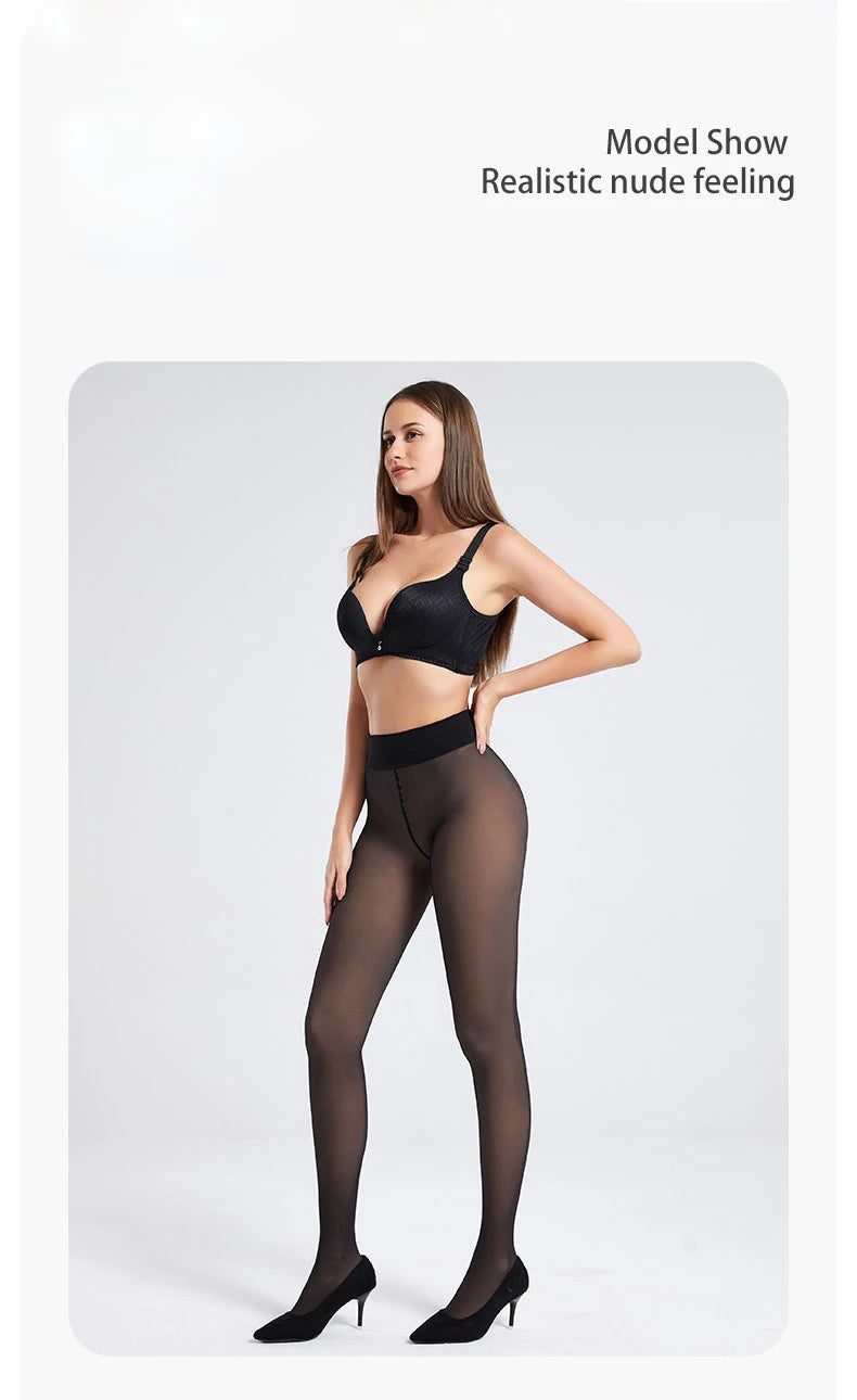 BONAS Fashion Woman Tights Sexy Pantyhose Translucent Slim Tights Elastic Velvet Pantyhose Female High Waist Stockings