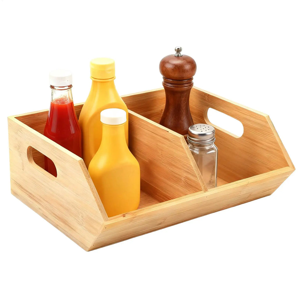 Pantry Organizer Bins Stackable Wooden Container Storage Pantry Bins for Kitchen Bathroom Food Snack Potato Onion Home